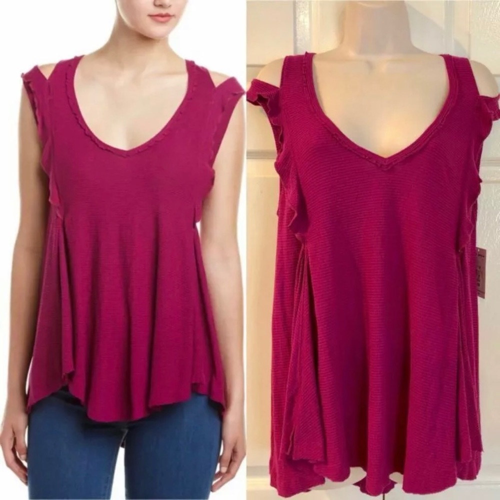Free People “Bondi”  Cold Shoulder Top/Tank-Sz S